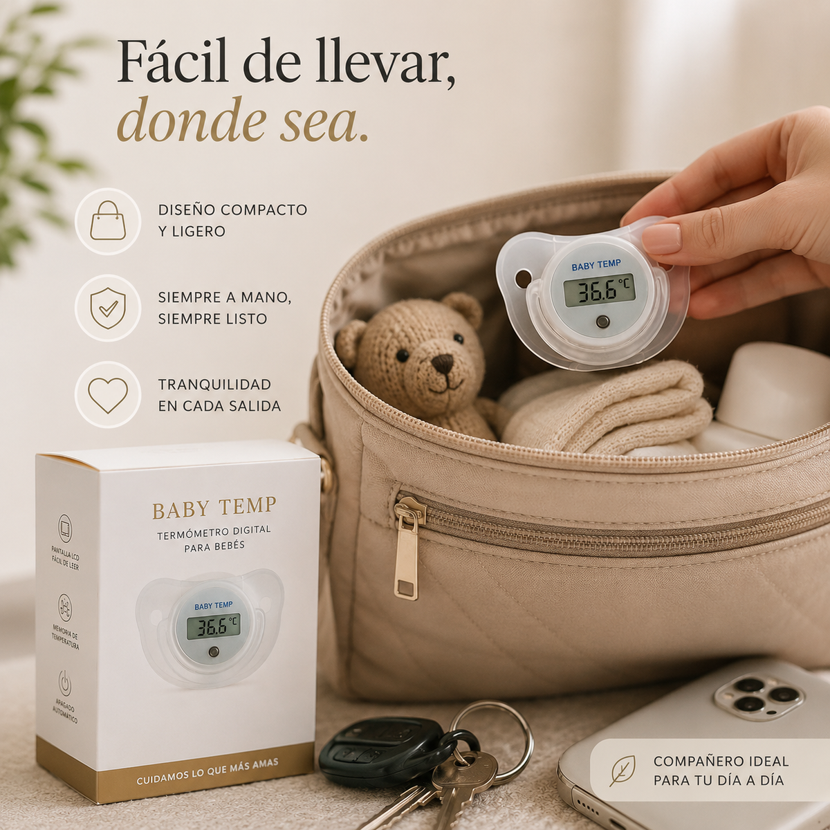 Chupón Termómetro Digital para Bebés